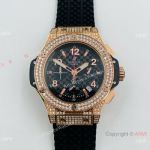 Faux Hublot Big Bang Original Pave Diamond case 42.5mm Rose Gold